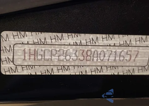 2008 Honda Accord 2.4 Lx z USA, uszkodzony, nr VIN 1HGCP26338A071657